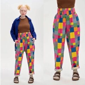 LUCY & YAK Patchwork Print Pants Size Small
